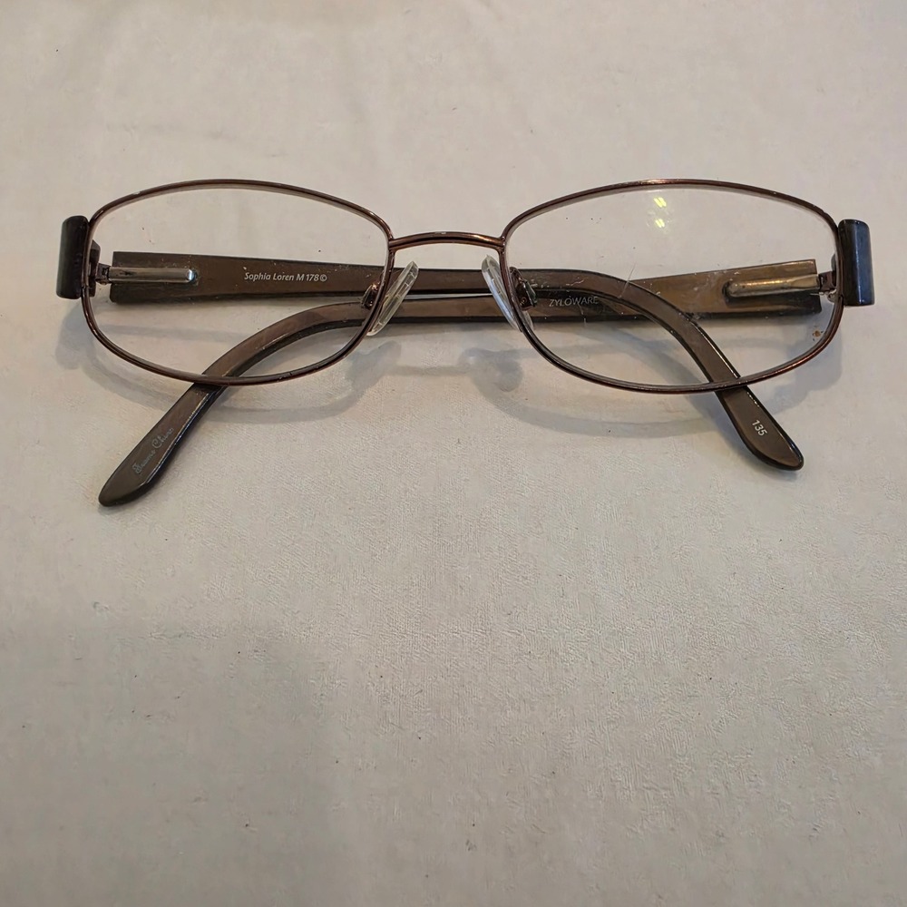Sophia Loren Eyeglasses Womens 135 Brown Good M 178 Oval Zyloware Frames